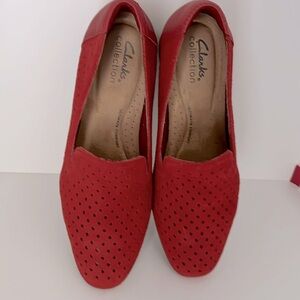NWOT CLARKS COLLECTION RED SLIP ON